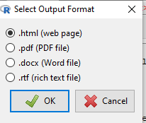 Figure 2. Screenshot of format options available for a computer with working LaTex and pandoc.