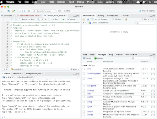 Figure 1. Screenshot of RStudio on macOS Tahoe 26.3.