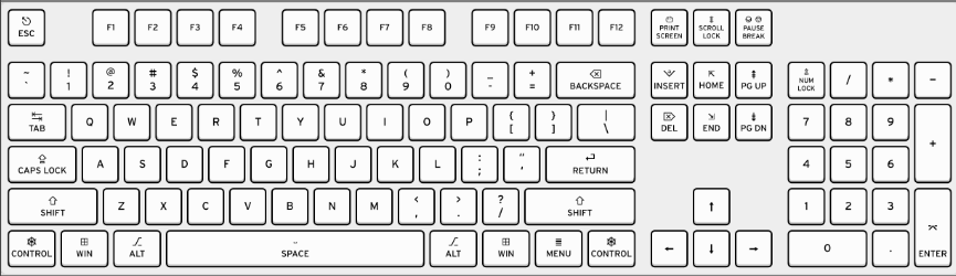 Keyboard image https://commons.wikimedia.org/wiki/File:ANSI_US_QWERTY_%28Windows%29.svg